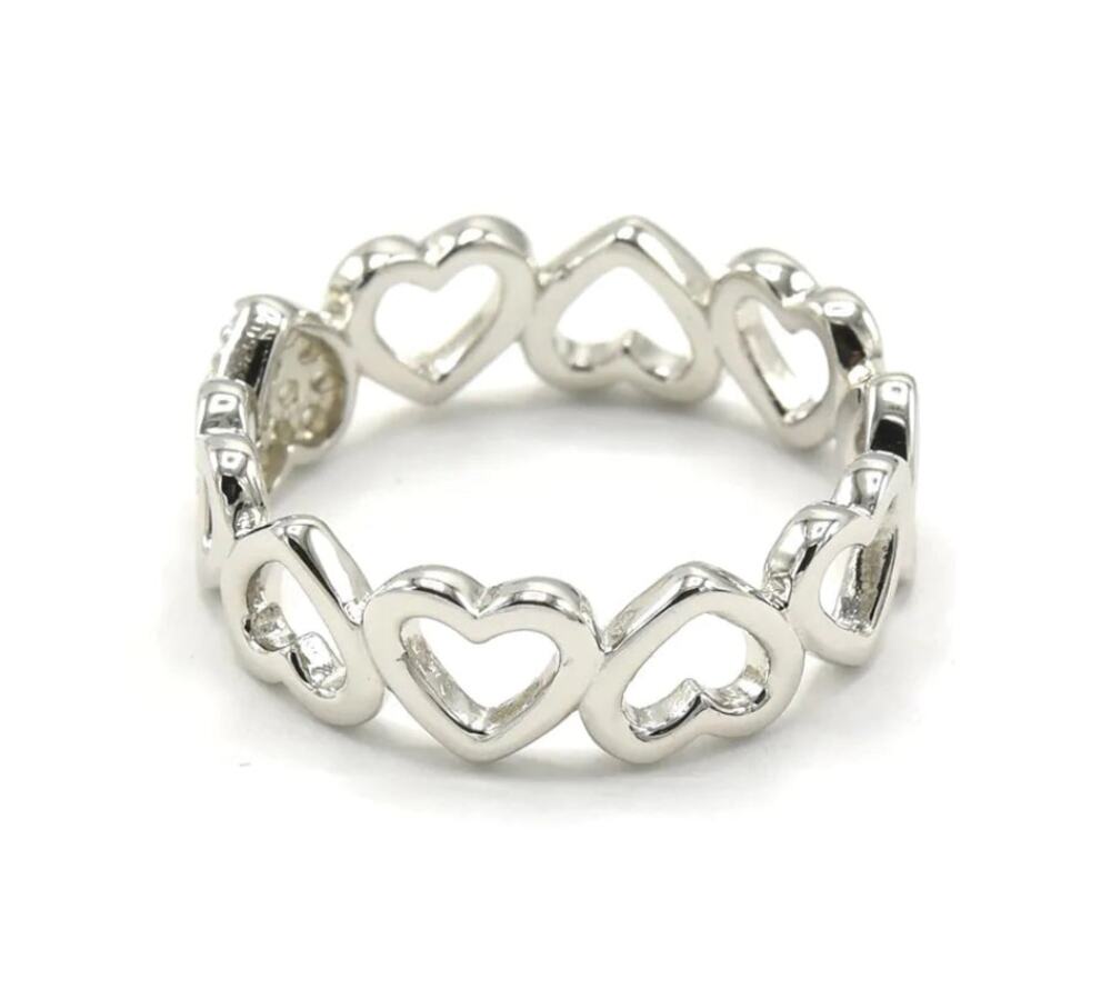 Elegant Multiple Heart 925 Sterling Silver Ring for Women Size 6